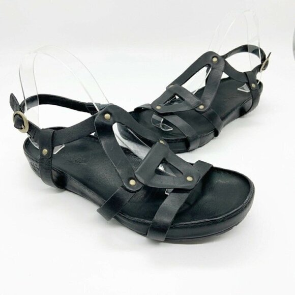 Timberland Estela Link Sandals Black Leather - Picture 1 of 5